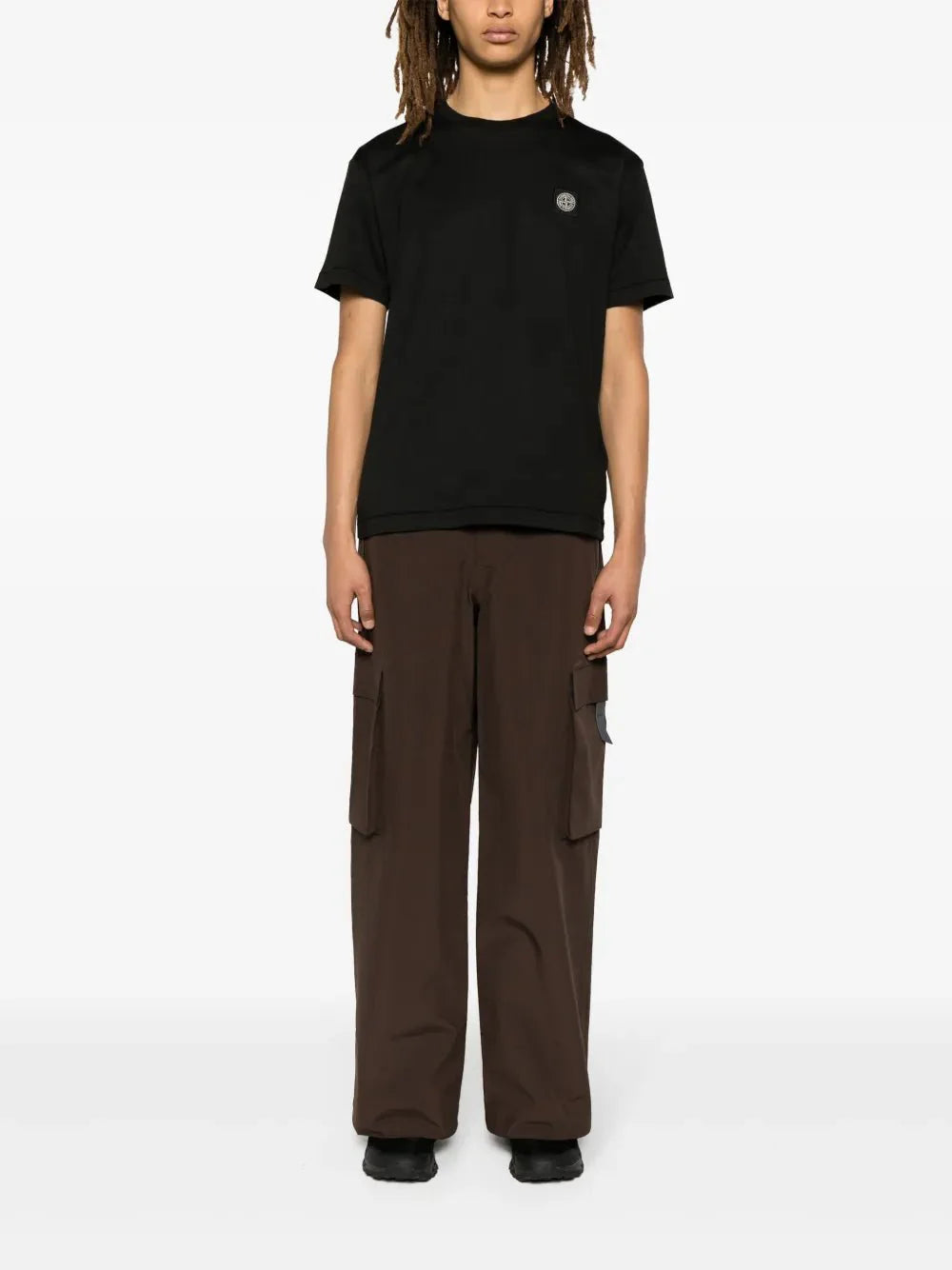 Compass-patch cotton T-shirt