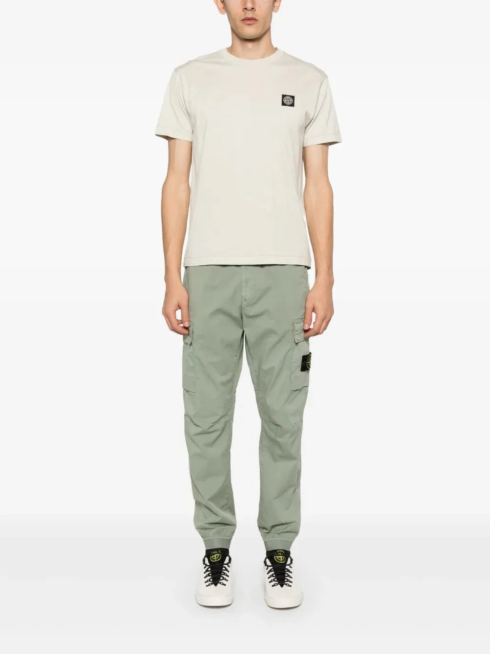 Compass-patch cotton T-shirt