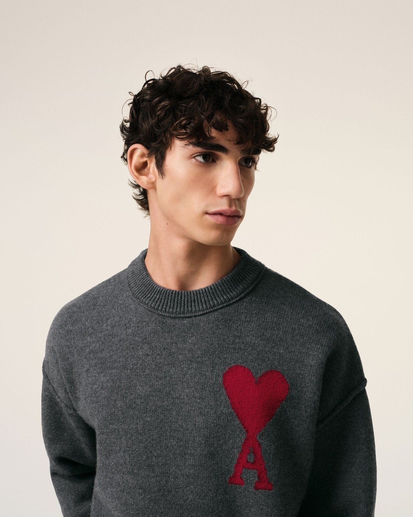 GREY WOOL AMI SWEATER