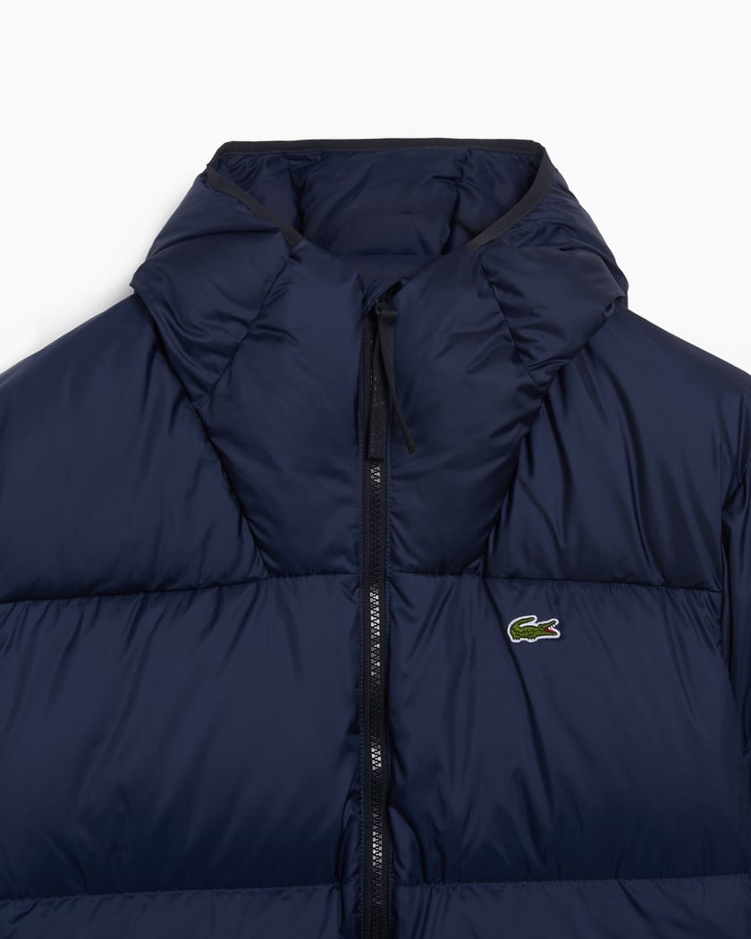 Short Water-Repellent Hooded Puffed Jacket
