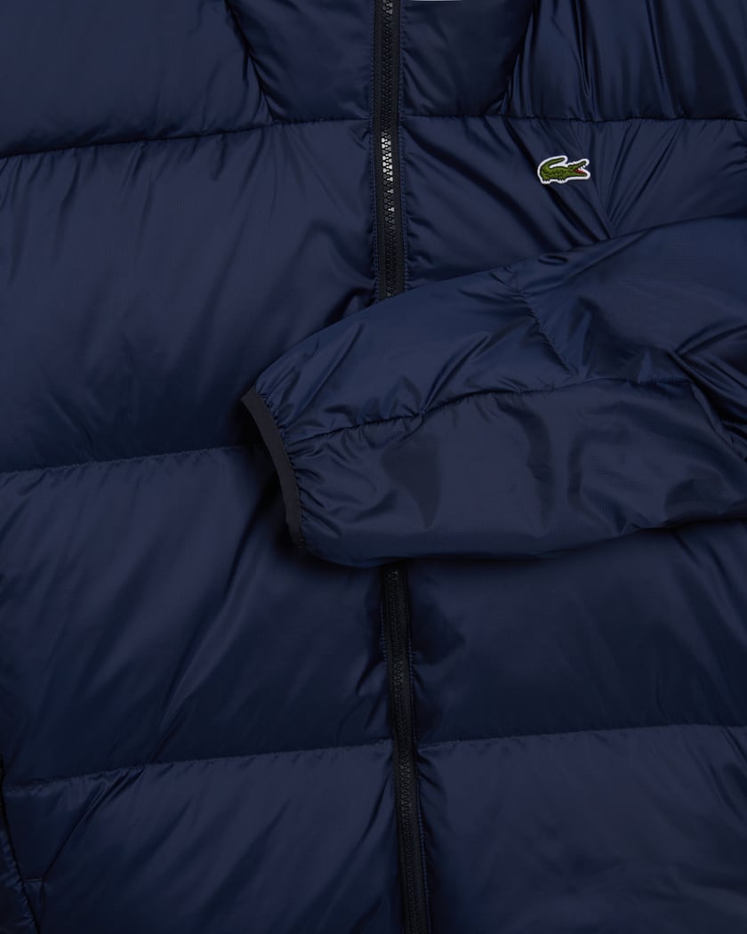 Short Water-Repellent Hooded Puffed Jacket