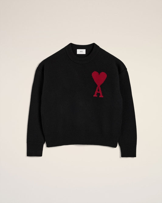 BLACK WOOL AMI SWEATER
