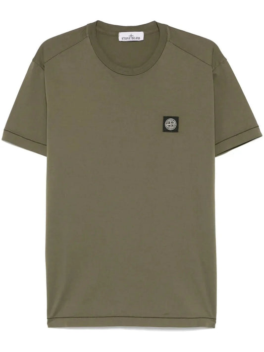 Compass-patch cotton T-shirt