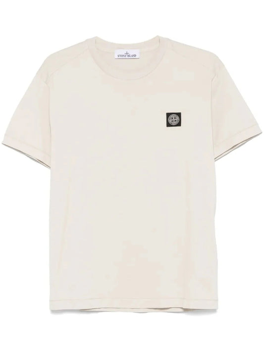 Compass-patch cotton T-shirt