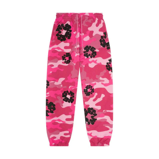 DENIM TEARS JOGGERS PINK CAMO COTTON WREATH