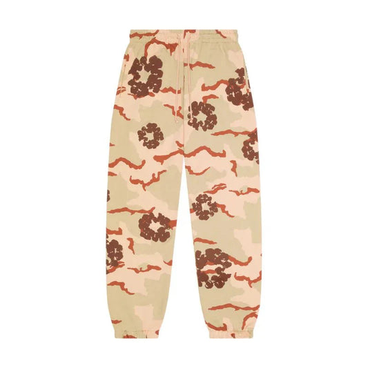 DENIM TEARS JOGGERS TAN CAMO COTTON WREATH