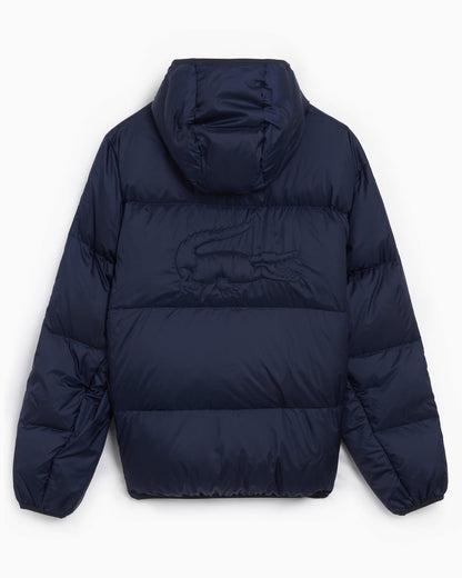 Short Water-Repellent Hooded Puffed Jacket