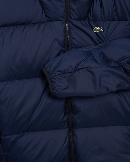 Short Water-Repellent Hooded Puffed Jacket