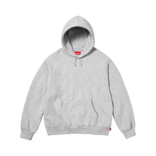 SUPREME HOODIE SATIN APPLIQUÉ GREY