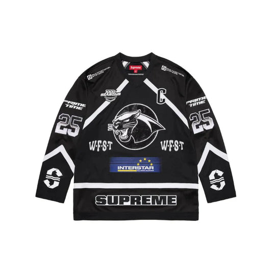 SUPREME JERSEY RHINESTONE HOCKEY BLACK