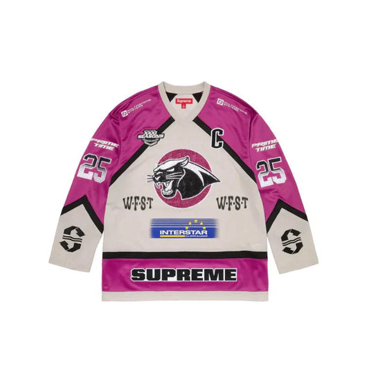 SUPREME JERSEY RHINESTONE HOCKEY PURPLE
