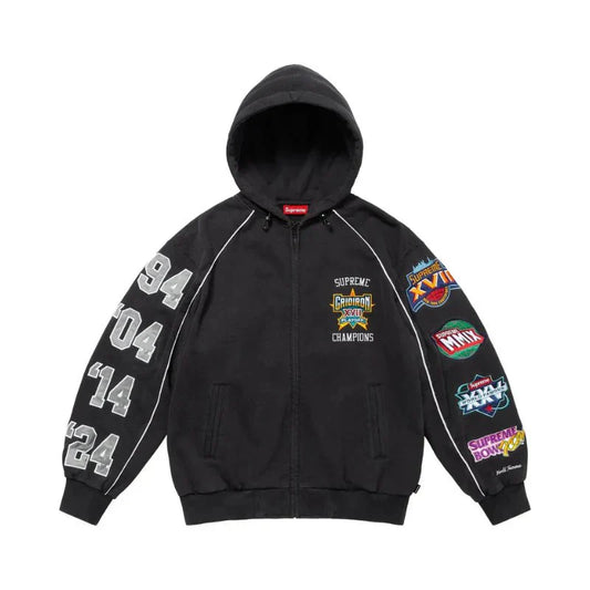 SUPREME ZIP HOODIE PLAYOFFS BLACK