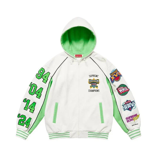 SUPREME ZIP HOODIE PLAYOFFS WHITE